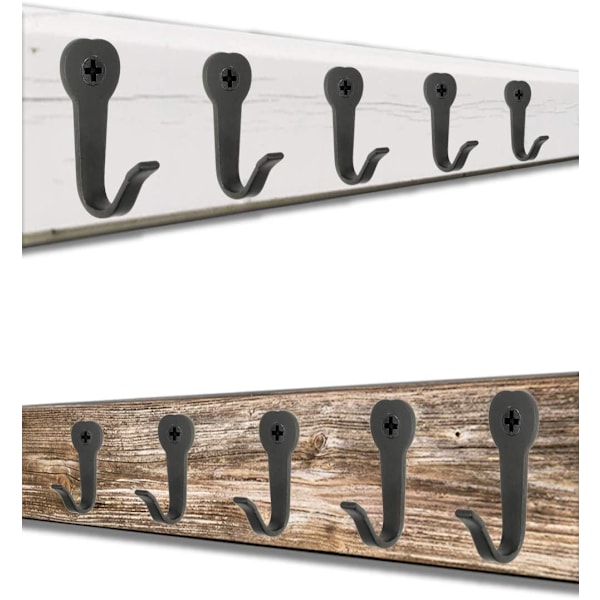 40 x 22 mm, svart, 10-pakning klassiske garderobekroker, jernkroker