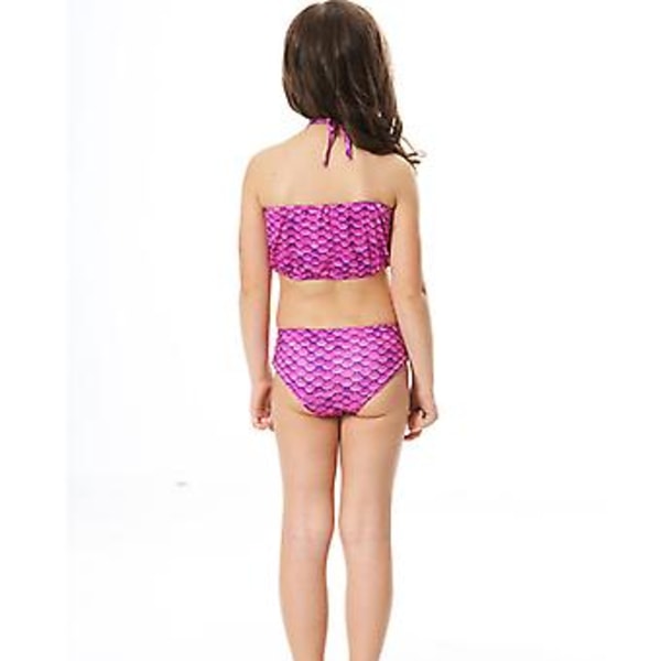 4-11 År Flickor Simbar Sjöjungfru Svans Bikini Set Baddräkt (9-10 År Lila)