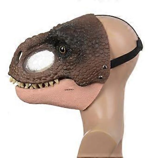 Dinosaurusnaamio avattavalla leualla Dominion Tyrannosaurus Rex Chomp N Roar -naamioasu Dinosauruspäähinelelu (ruskea)