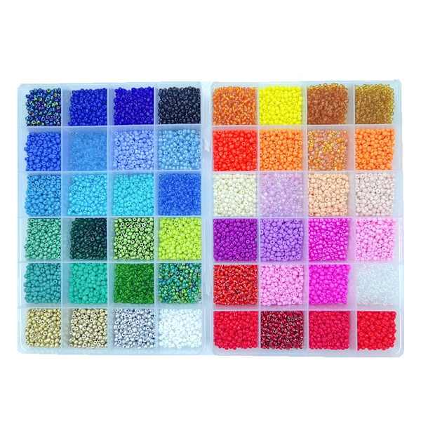 16 000 st i 48 färger, 3 mm rispärlor, lackerade glaspärlor, handgjort armbandset, DIY-tillbehör