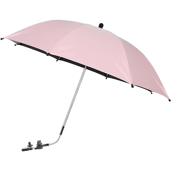 (Pink) Justerbar Barnevognsparaply med Universal Klemme, UPF 50+ Um