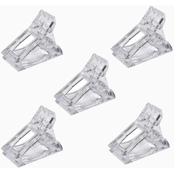 5 Klara Nagelklippare, Kristall Nagelklämma, Nagel Extensionsklämma, Na