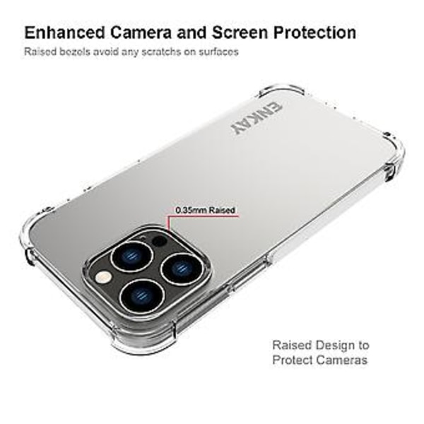 ENKAY Klar TPU støtsikker etui for iPhone 15 Pro Max