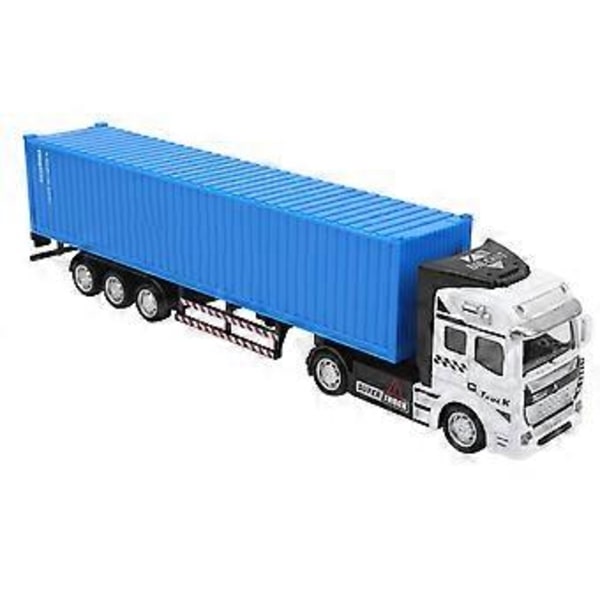 1:48 Legeret Container Lastbil Model Legetøj Høj Simulation Børn Billegetøj Køretøj Blå Container Lastbil Model