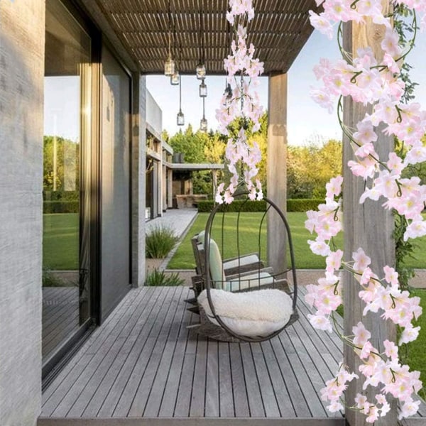 6 stk - 1,8 m kunstige kirsebærblomster girlander