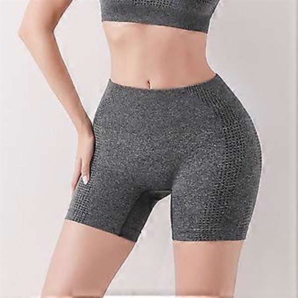 Helt nya träningsshorts för rumplyft, formande underkläder, yogakläder, löparshorts (L-XL Mörkgrå)