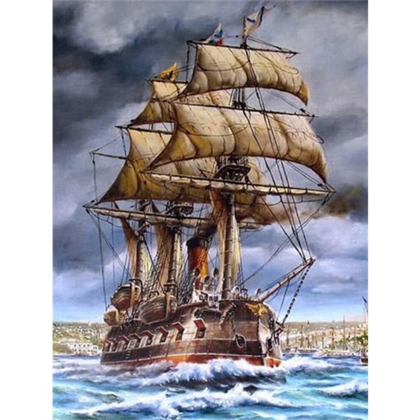 30 x 40 cm, Navire pirate Diamond Painting Broderie Diamant Pei