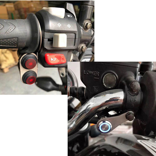 DC 12V Motorsykkel Styresvitsj, Rustfritt Stål Styresvitsj