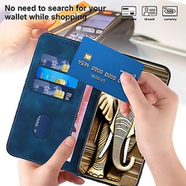 Elefantpräglad PU-fodral för Samsung Galaxy Z Fold5 5G (Kungblå)