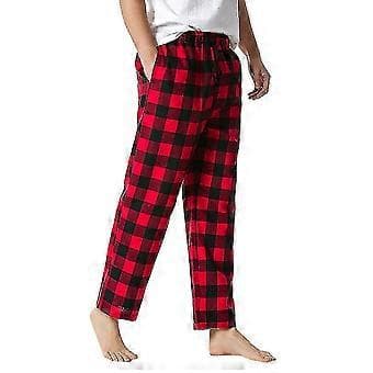 Herreternet Bomulds Pyjamasbukser/YY(S Rød Sort)