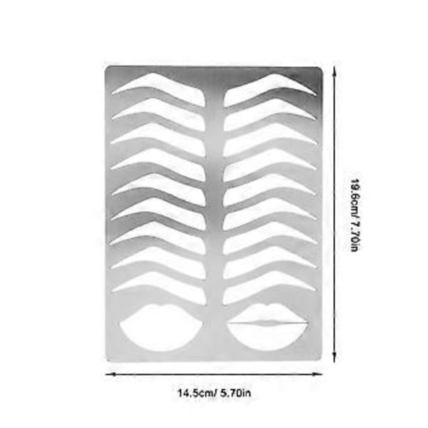 Øjenbrynsstencil Rustfrit Stål Øjenbrynsformningsstencil Øvelse Tegnestencilform til Salon
