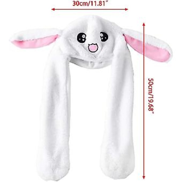 Naisten ja tyttöjen pupuhattu liikkuvilla korvilla, hauska ja hyppivä pehmoinen bunny-hattu cosplay- ja joulujuhliin, lomahattulahjat ( )