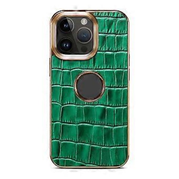 Denior Krokodillikuvioinen PU-kotelo iPhone 12 Pro Maxille (Vihreä)