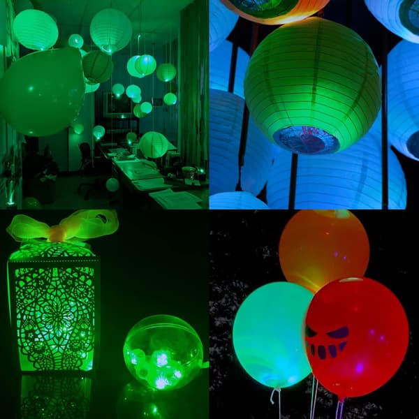 100 kpl LED-minipallovalot, 100 kpl LED-minipalloa, Mini Lan