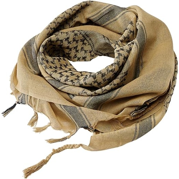 Khaki-färgad, arabisk fyrkantig sjal, militär taktisk sjal, CS