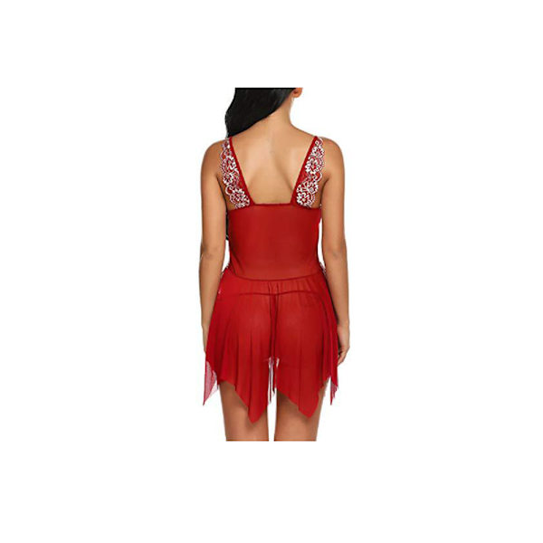 Spetsunderkläder för kvinnor Spets Babydoll Sexig Chemise V-hals Mesh Nattkläder
