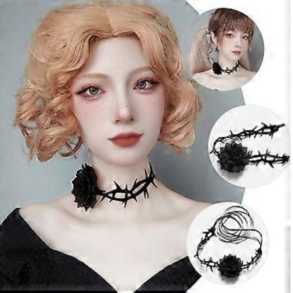 Blomsterhalskjede Halloween Choker Halskjede Heks Rollelek Choker Blomsterhalskjede