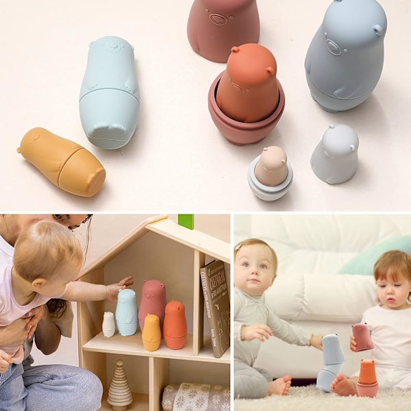 Nesting Dolls Matryoshka Silikone Tegneserie Søde Dyr Russisk Ma