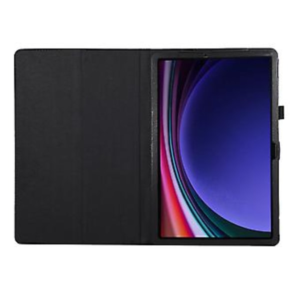 Litchi-teksturert Tablettveske for Samsung Galaxy Tab S9+ (Svart)