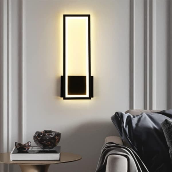 LED Vegglamper Innendørs, Svart Moderne Enkel Rektangulær Vegglampe
