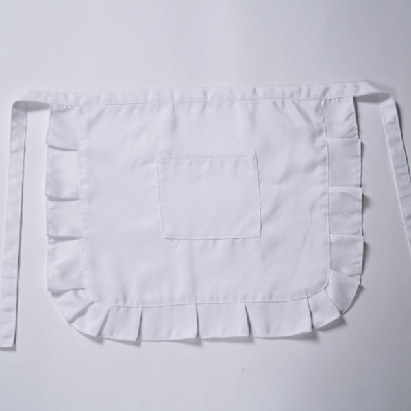 Kort midje kjøkkenforkle Lace Half Waist Bib Maid Kostyme Med P