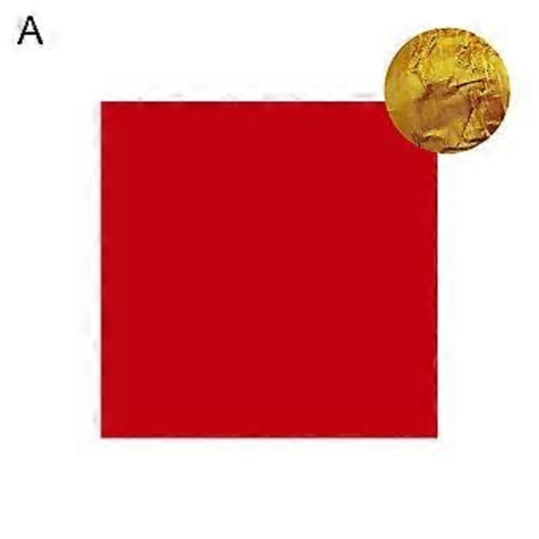 100 stk. 8 cm aluminiumsfolie chokolade slik indpakningspapir mademballage dekor (præget blå)