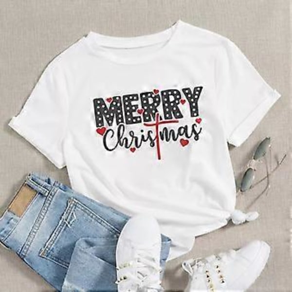 Unisex Tryckta T-shirts med Klassisk Mjuk Rund Hals för Kvinnor Män Dagligt Bär (M KW6763)