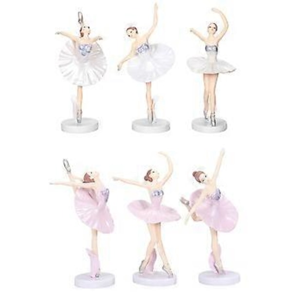 6 st Kreativa Ballerina Hantverk Dekor Delikat Balettflicka Ornament för Hemmet