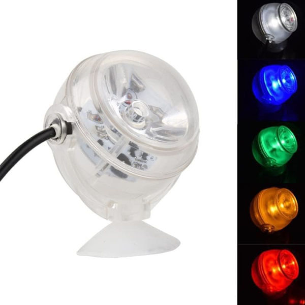 LED Akvarielys Mini Nedsænkelig Lys Amfibielampe Vandtæt Belysning 180º Justerbar Farverig
