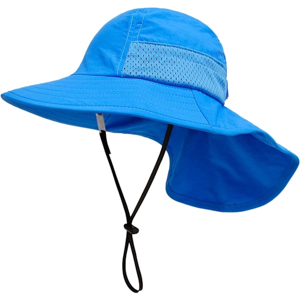 Blå(M)Baby Solhatt Flicka Pojke Halshatt Barn Skyddshink