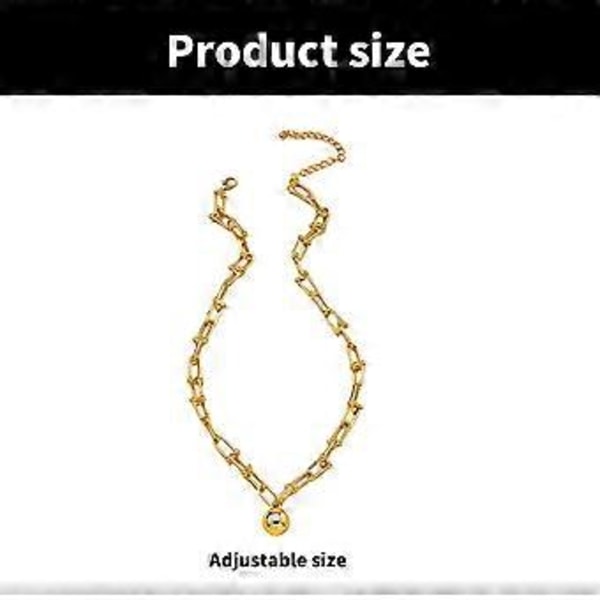 Halsband i legering Geometriska Kulor Hänge Halskedja Justerbar Längd Nyckelbenskedja Smycken för Fester och Bröllop Guld (Guld)