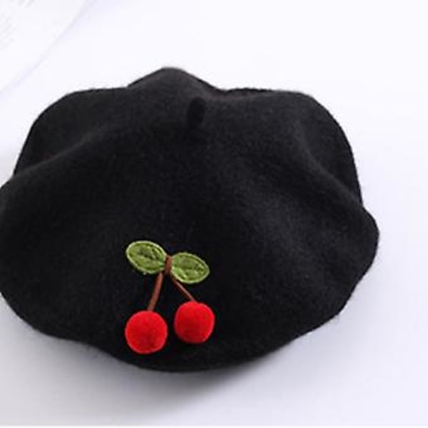 Elegantti Tyttöjen Maalarin Hattu Lapsille Kirsikka Beretti Kahdeksankulmainen Hattu Koiran Kävelyyn (Vaaleanpunainen)