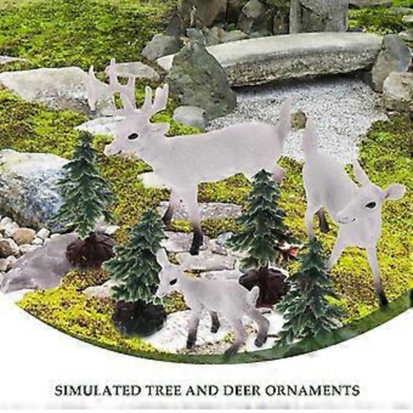 1 Set Miniatyr Modellträd DIY Landskap Miniatyr Hjortmodeller Sandbord Dekorationer
