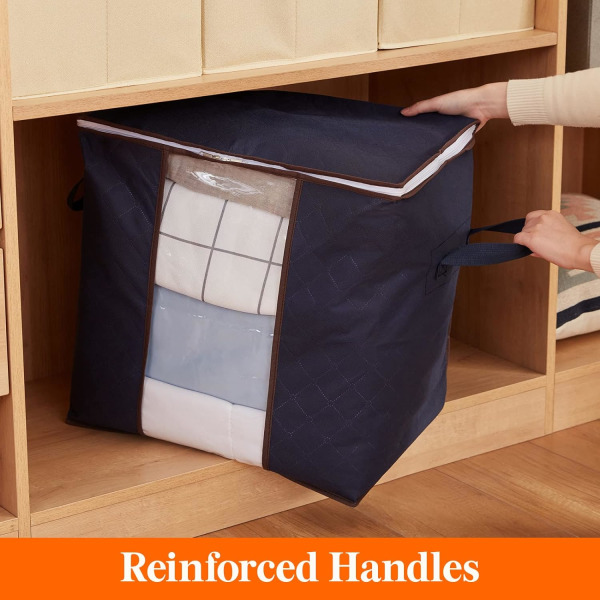 3 Packs Large Capacity Clothes Storage Bag with Reinforced Handle