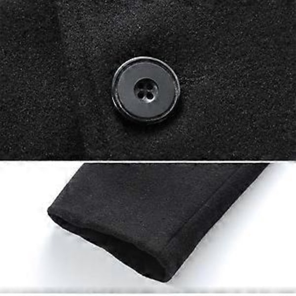 Yllerock Formell Kostymkrage Långärmad Mellanlång Herrjacka Enfärgad Enkelknäppt Kontor Business Ytterkläder (XL khaki)