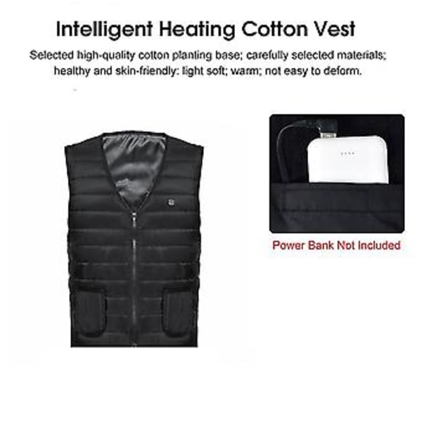 Oppvarmet Vest Vinter Veste Termisk Gilet Varmende Oppvarmet Jakke For Kvinner Menn (XL Rød)