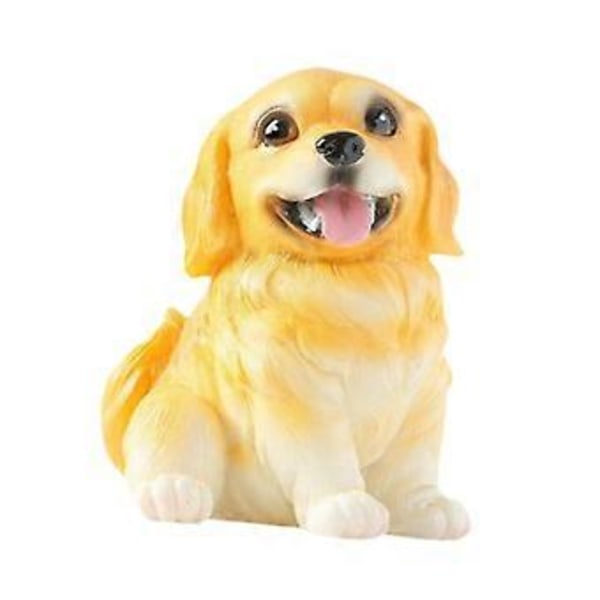 Hundstaty Djurfigurer Söt Resin Skrivbordsdekoration Hundfigur Simulering Resin Staty för Hylla Skrivbord Bokhylla Öppen spis (Golden Retriever)