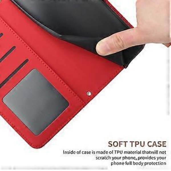 For Samsung Galaxy F34 5G/M34 5G PU-lærtrykt lommebokveske med stativ og håndleddsstropp (Stil B)