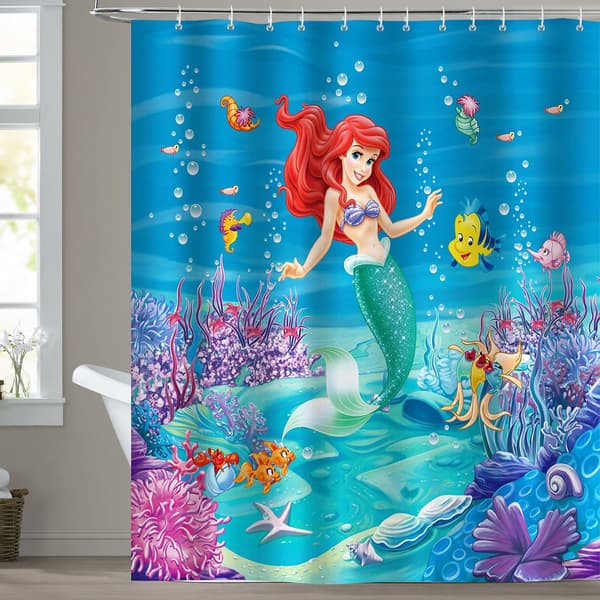 Duschdraperi Lilla sjöjungfrun 180 x 180 cm Duschdraperi Polyest