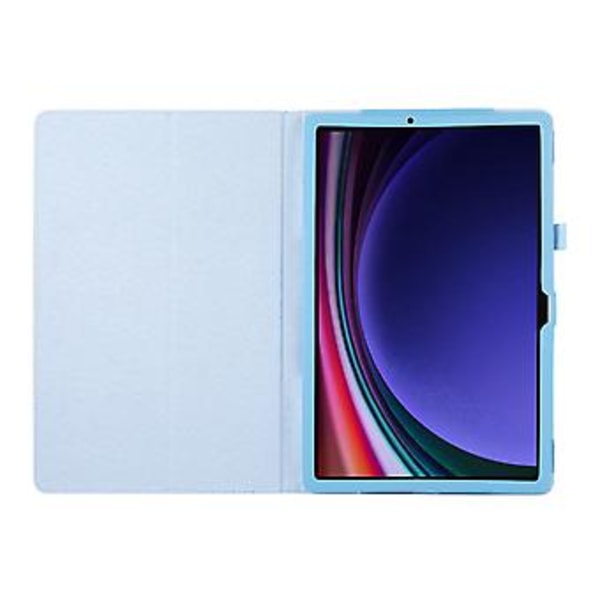 Litchi-tekstur Tablettveske for Samsung Galaxy Tab S9+ (Himmelblå)