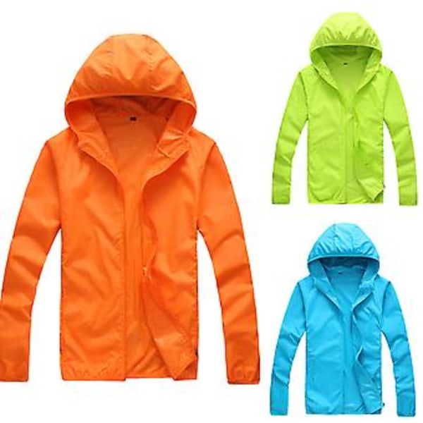 Fianao Dam & Herr Sommar Långärmad Huvad Vindtät Solskyddsförkläde Fiskejacka (XL Orange-)