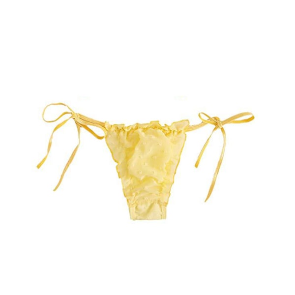 Kvinnors Self Tie Volanger Trim Dobby Mesh Underkläder Set Sexig BH och