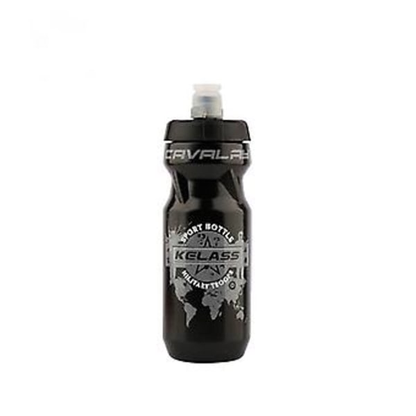 JUSCH Vuoristomaastopyöräilyyn sopiva vesipullo, suuri kapasiteetti, kannettava muovi, ulkoilmaurheiluvesipullo, musta, 610 ml (WZ2064)