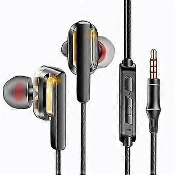 hmwy- ck3 dubbla dynamiska in-ear hörlurar trådbunden kontroll tung bas hifi hörlurar