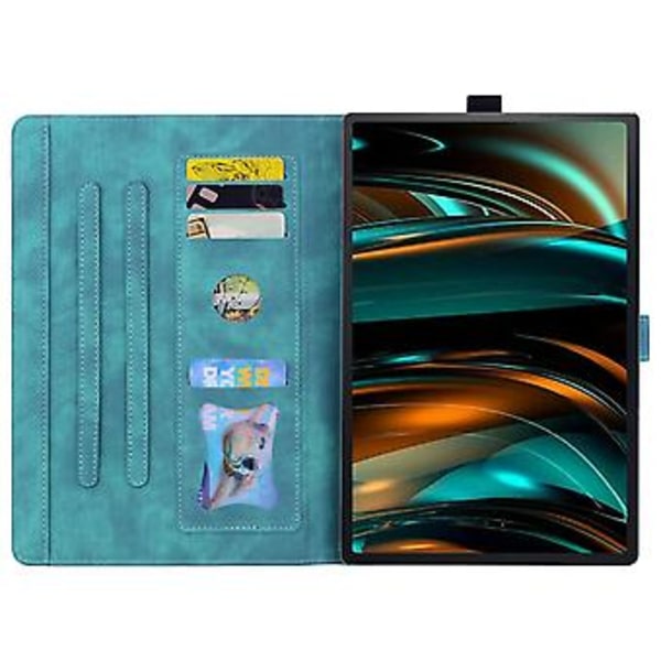 Kattelæderetui til Samsung Galaxy Tab A9+ (Grøn)