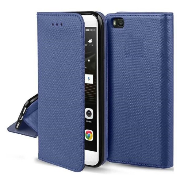 Fodral till Motorola Moto G73 + Plånboksfodral i härdat glas Marinblått skärmskydd