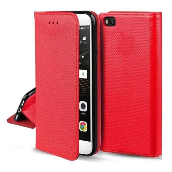 Fodral till iPhone 15 Plus - Plånboksfodral med magnetisk stängning Röd