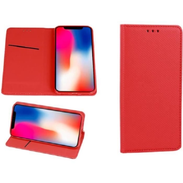 iPhone 13 Pro Max Fodral - Plånboksfodral med magnetisk stängning Röd