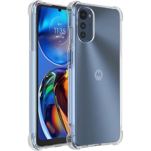 Fodral till Motorola Moto G84 5G + x3 härdat glas - genomskinligt fodralskydd Skärmskydd av härdat glas