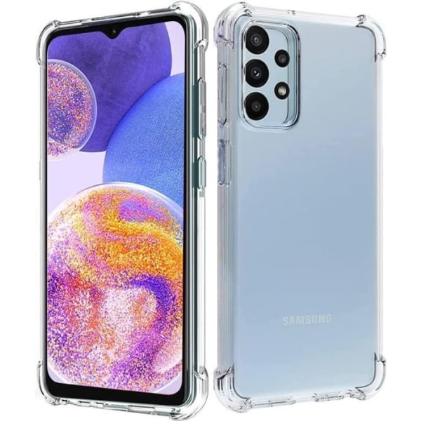 Fodral till Samsung Galaxy A15 4G / A15 5G + härdat glas - genomskinligt fodral Skyddsglas skärmskydd härdat glas